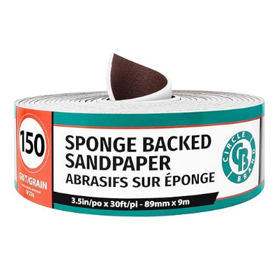 Circle Brand Sponge Back Drywall Sandpaper 3.5" Wide x 30 Ft. Roll
