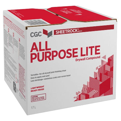 CGC Sheetrock All Purpose-Lite Drywall Compound, Ready-Mixed, 17 L Carton