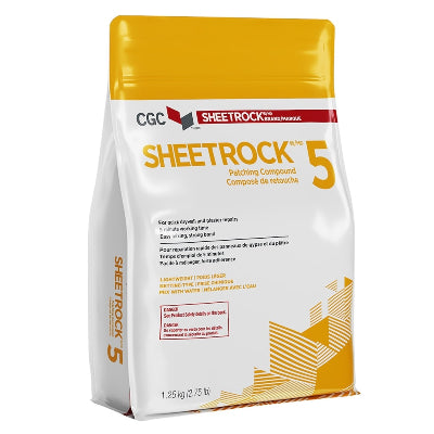 CGC Sheetrock 5, Patching-Type Drywall Compound, 1.25 kg Bag